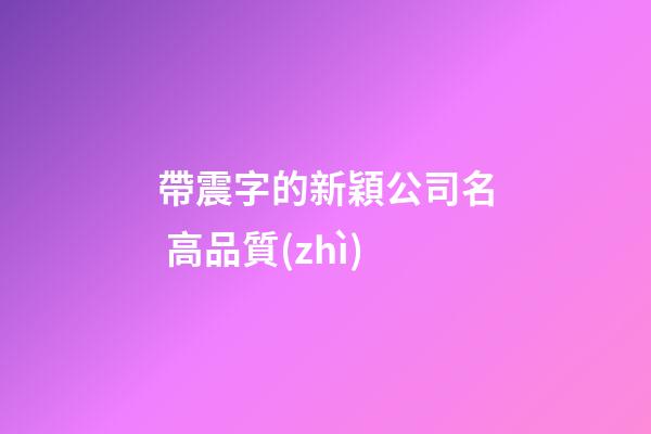 帶震字的新穎公司名 高品質(zhì)-第1張-公司起名-玄機派